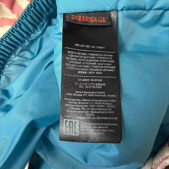 Burton Jacket Womens Small Pink Purple Blue Cream Ski Snowboard Da Nang Coat - Picture 13 of 13